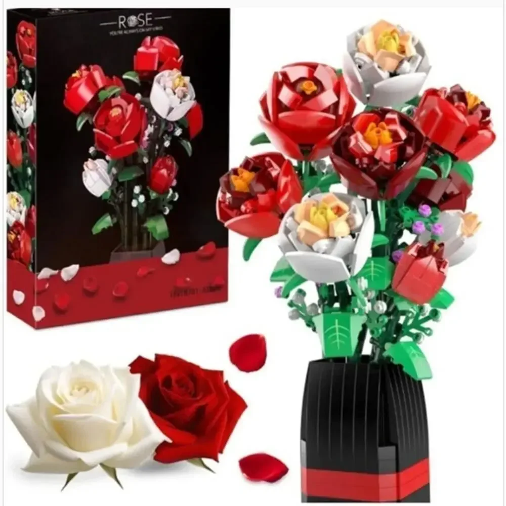 JIE STAR Botanical Garden Roses Bouquet Building Set 818 pc NEW SEALED BOX
